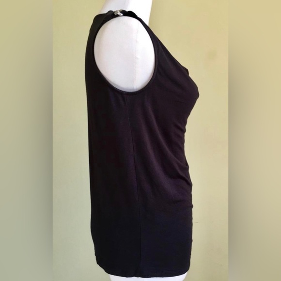 Michael Kors Black Chain Top Size S 4 6 Waterfall Sleeveless Silver Designer - Picture 3 of 6